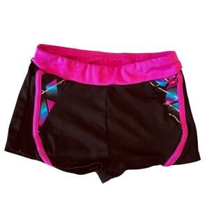 Danskin company freestyle dance dancewear shorts size 6/6x runs small pink/black
